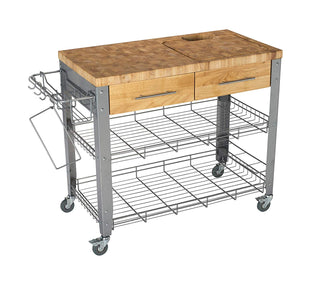 Chris & Chris JET1221 Kitchen Work Station, 20" x 38" x 34", Wood Grain