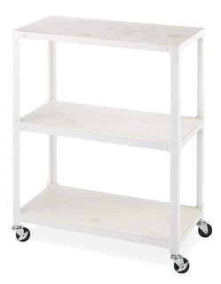 Whitmor 3-Tier Metal & Wood Cart-White